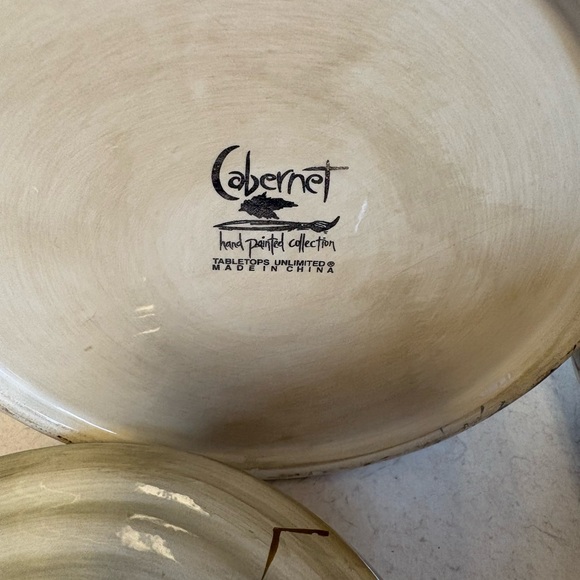 VTG Tabletops Unlimited Cabernet Collection Ceramic Canisters Set Of 3 - Picture 10 of 13